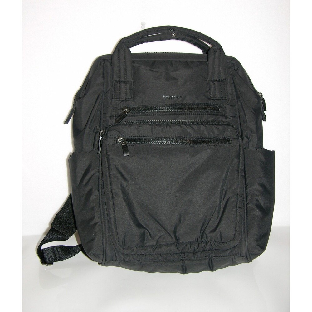 Baggallini Black Nylon Backpack Travel Bag RFID Laptop Sleeve Luggage Sleeve